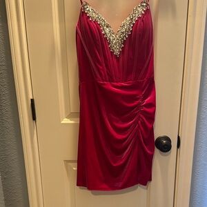 Elegant Pink Velvet Prom/Homecoming Dress